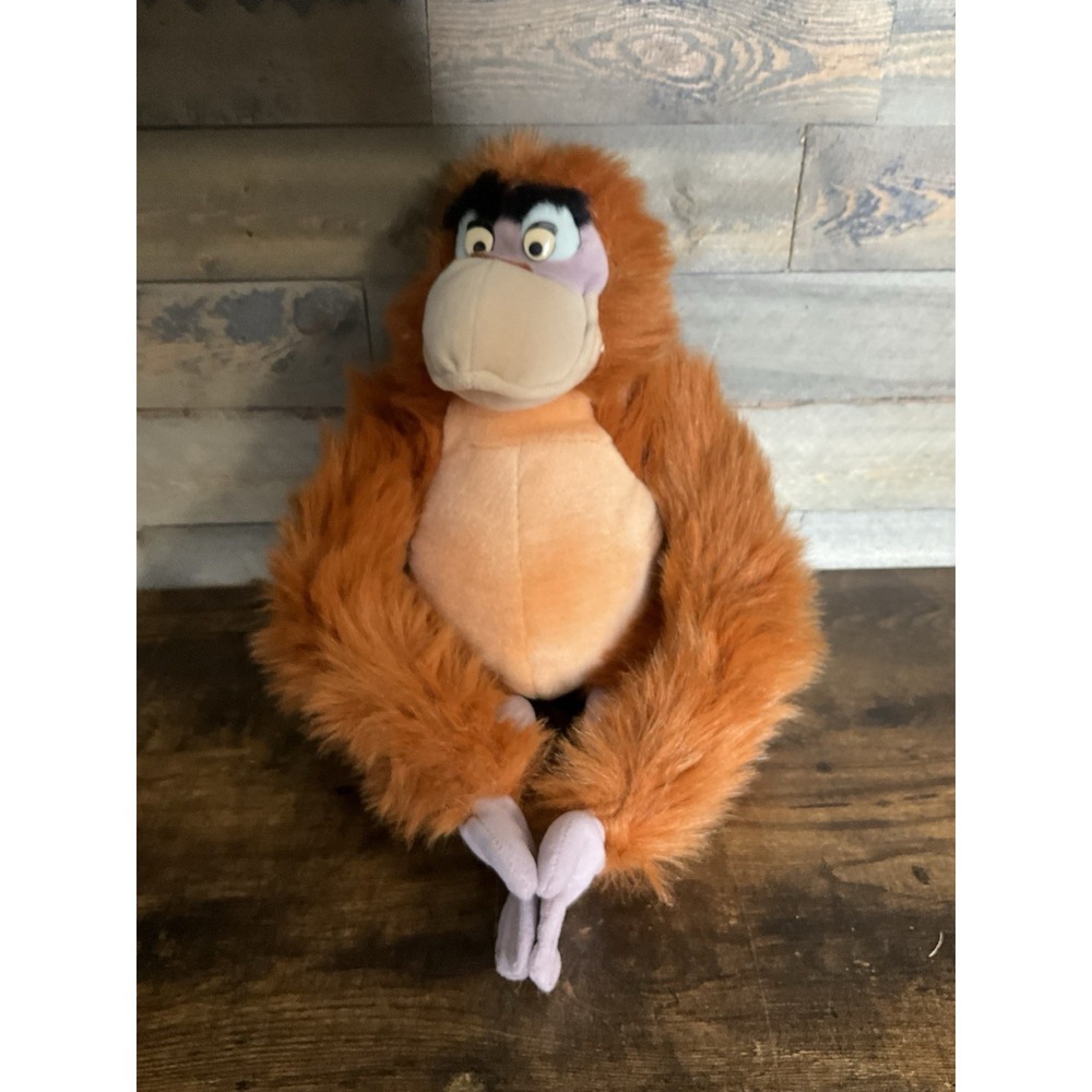 Vintage Walt Disney King Louie Jungle Book Plush Stuffed Animal 15" Orangutan